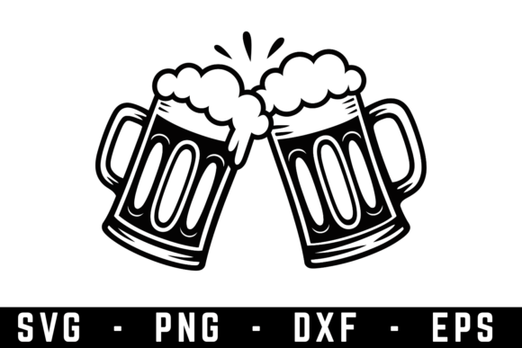 Beer Glasses Cheer SVG Cut File: A Graphic Design Asset for Creative Publishing