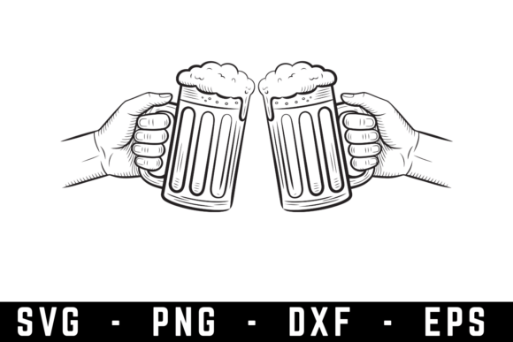 Beer Glasses SVG Cut File for Crafts and Graphics