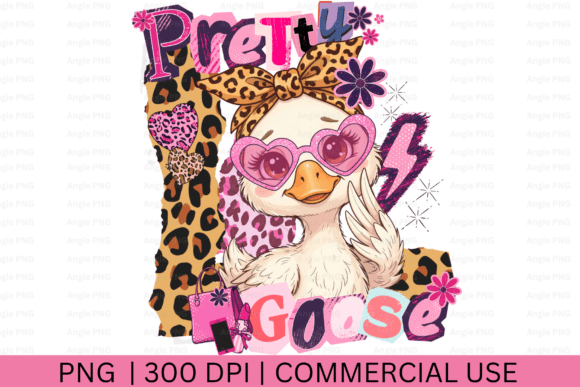 Collage Pretty Goose PNG: A Versatile Graphic for Crafts and Commercial Projects