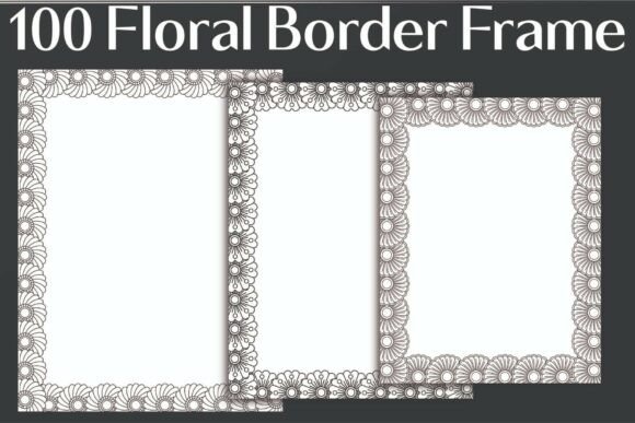 Floral Border Frame Graphics for Coloring Pages and More
