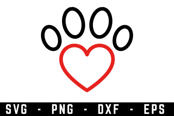 Heart Paw SVG Design for Crafts and Graphics