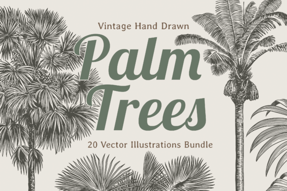Palm Tree Illustration Bundle: A Tropical Graphic Asset for Local Business Branding