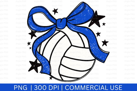 Preppy Volleyball Coquette Bow PNG: Graphics for Crafts