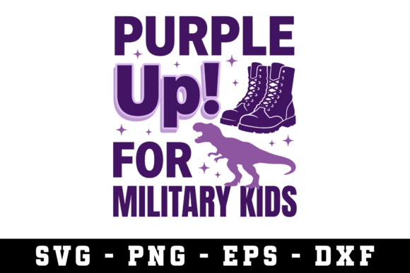 Purple Up for Military Kids Svg: Graphics and Crafts