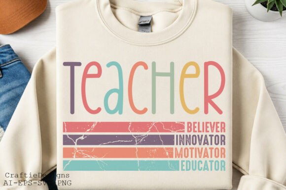 Retro Teacher SVG for Graphics & T-Shirt Designs