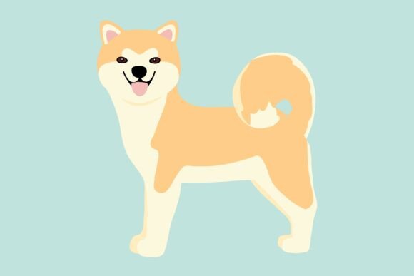 Shiba Inu Dog Vector Clipart: A Modern Graphic for Editorial and Web Design