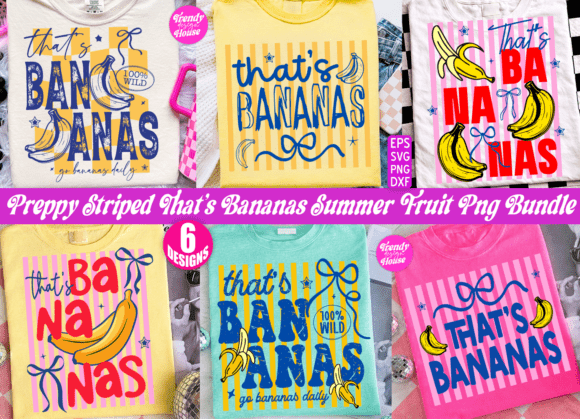 Striped Summer That's Bananas PNG Bundle