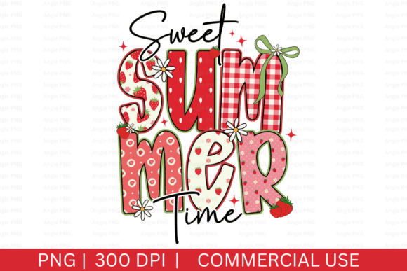Sweet Summer Time PNG, Strawberry PNG: Graphics & Crafts