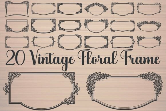 Vintage Floral Frames for Crafts and Graphics
